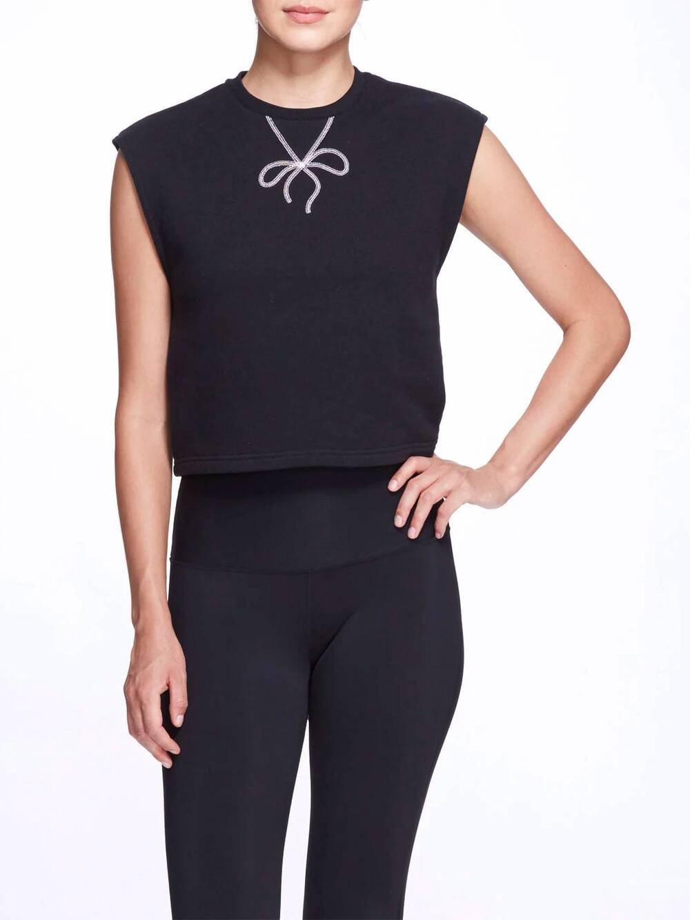 NEW MARCHESA ATHLEISURE sue top in black